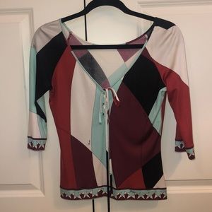 Emilio Pucci 3/4 sleeve top